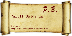 Peitli Balázs névjegykártya